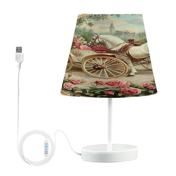 BZSMCE Table Lamp Creative White Horse in The Mirror Simple Pattern Night Light
