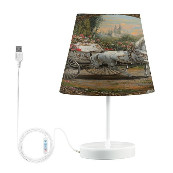 BZSMCE Table Lamp Creative White Horse in The Mirror Simple Pattern Night Light
