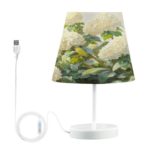 BZSMCE Table Lamp Creative White Hydrangea Bush Simple Pattern Night Light