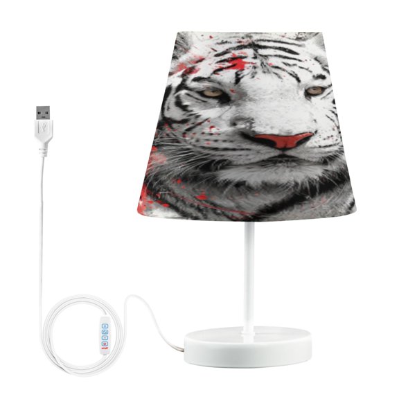 BZSMCE Table Lamp Creative White Tiger Pattern Simple Pattern Night Light