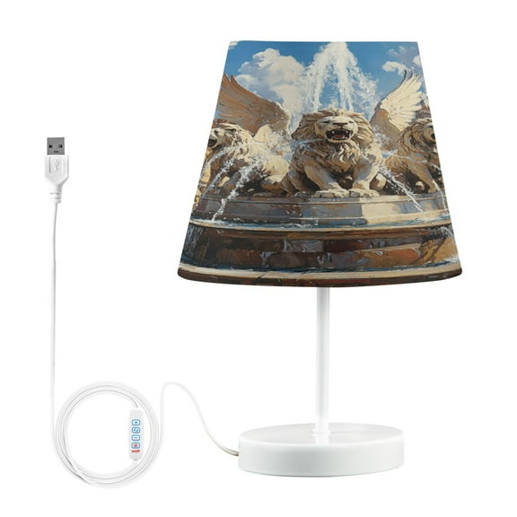 BZSMCE Table Lamp Creative Winged Lions Panting Simple Pattern Night Light