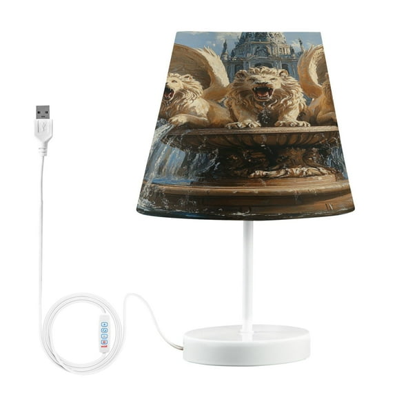 BZSMCE Table Lamp Creative Winged Lions Simple Pattern Night Light