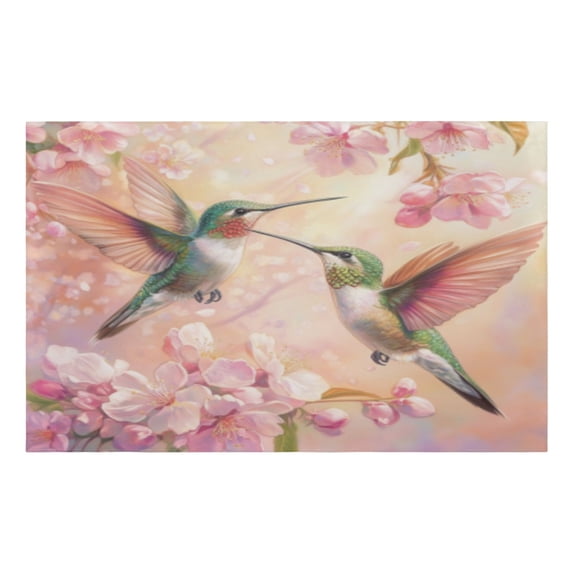 BZSMCE Tango Of The Hummingbirds Print Area Rug Non-Slip Silicone ...