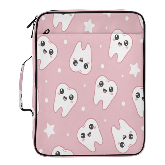 BZSMCE Teeth Glitter Stars Pattern Water-Resistant Filing Folder Binder Organizer Keeper 1.2 Inch 3-Ring 7-Pocket Expanding File