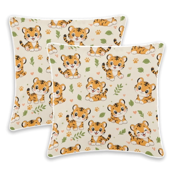 BZSMCE Tiger Throw Pillow Covers Set of 2 Decorative Pillow Cases Covers for Sofa Bed Living Room