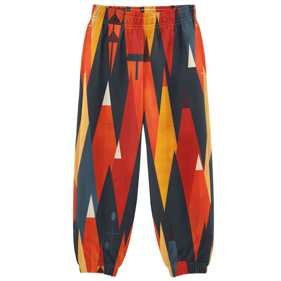 BZSMCE Tiling Pattern Pattern Print Elastic Waist Jogger Pants Lightweight Wind Resistant Casual Athletic Trousers with Cuffed Ankles & Side Pockets