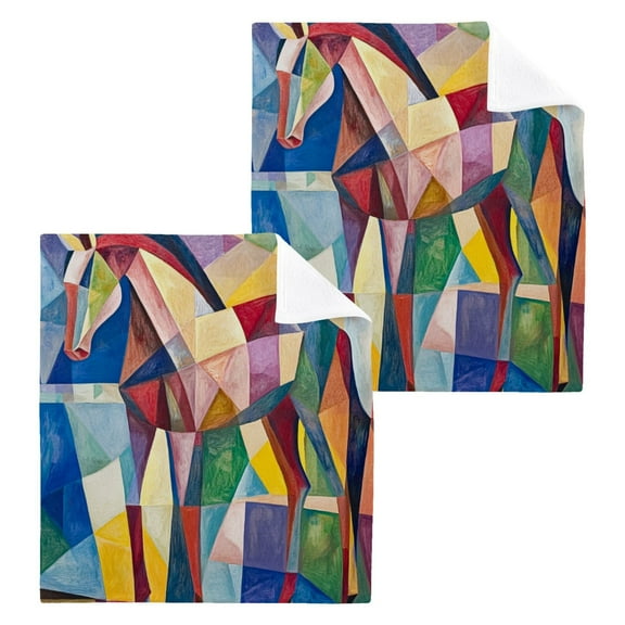 BZSMCE Towel Cotton Face Towel Soft Hand Towels Fashion Abstract Equus Pattern