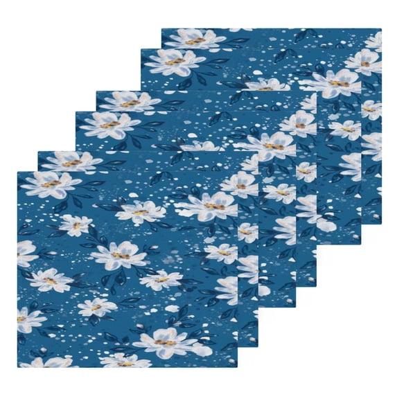 BZSMCE Towel Cotton Face Towel Soft Hand Towels Fashion Azure Floral Serenity Pattern