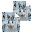 thumbnail image 1 of BZSMCE Towel Cotton Face Towel Soft Hand Towels Fashion Blue Floral Crown Bunny Pattern, 1 of 9