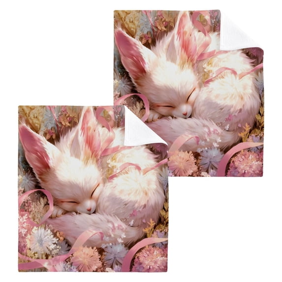 BZSMCE Towel Cotton Face Towel Soft Hand Towels Fashion Blush Cat’s Floral Nap Pattern