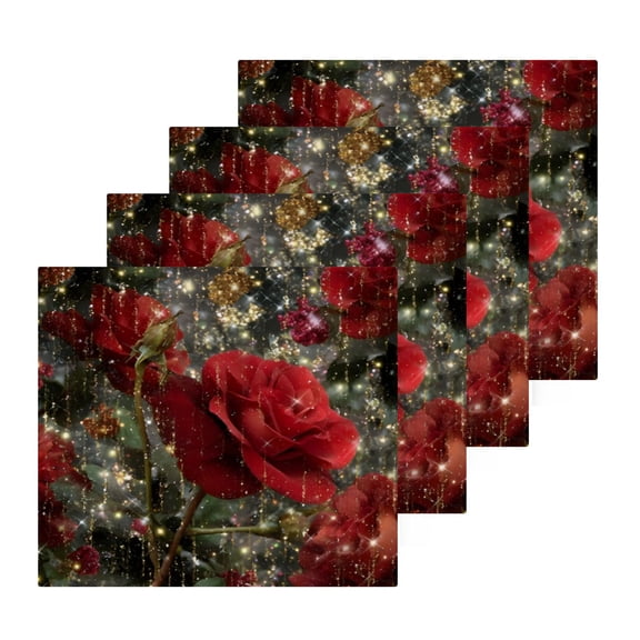 BZSMCE Towel Cotton Face Towel Soft Hand Towels Fashion Blush Red Roses Pattern