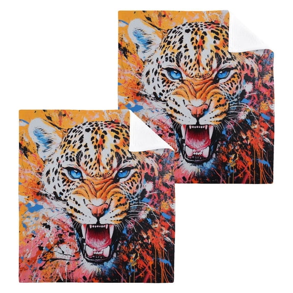 BZSMCE Towel Cotton Face Towel Soft Hand Towels Fashion Colorful Roar Pattern