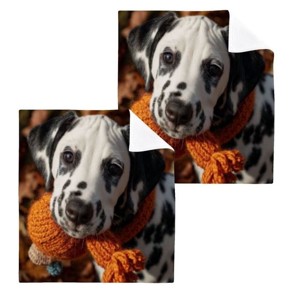 BZSMCE Towel Cotton Face Towel Soft Hand Towels Fashion Copper-orange Pup Pattern