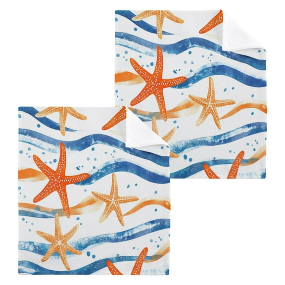 BZSMCE Towel Cotton Face Towel Soft Hand Towels Fashion Coral Coast Pattern