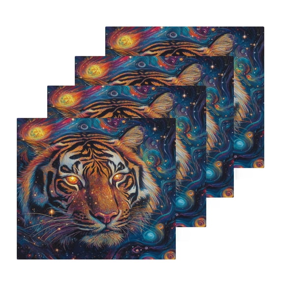 BZSMCE Towel Cotton Face Towel Soft Hand Towels Fashion Cosmic Tigers Pattern