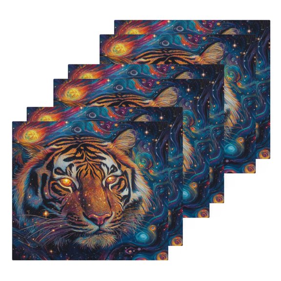 BZSMCE Towel Cotton Face Towel Soft Hand Towels Fashion Cosmic Tigers Pattern