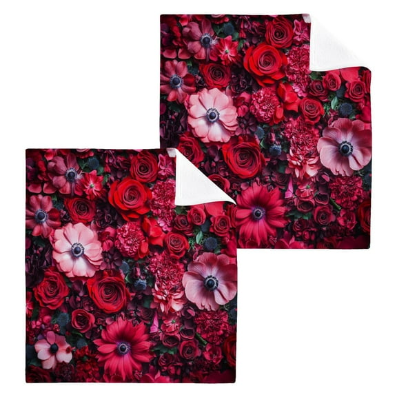BZSMCE Towel Cotton Face Towel Soft Hand Towels Fashion Crimson Elegance Pattern