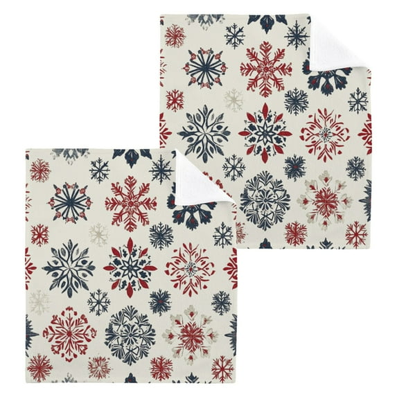 BZSMCE Towel Cotton Face Towel Soft Hand Towels Fashion Festive Winter Snowflakes Pattern