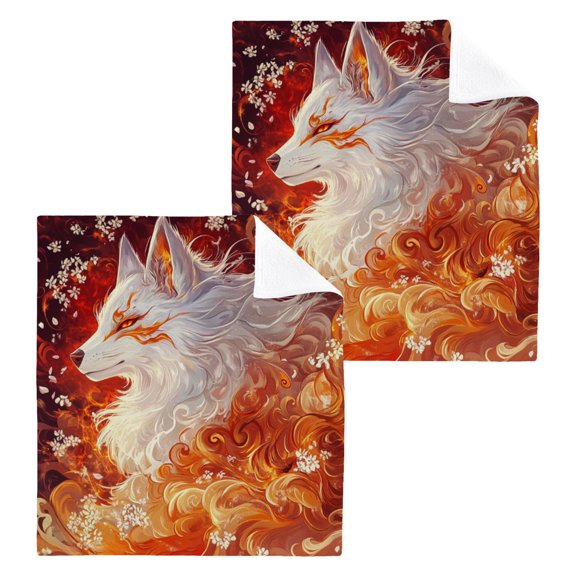 BZSMCE Towel Cotton Face Towel Soft Hand Towels Fashion Fire and Blossoms Pattern