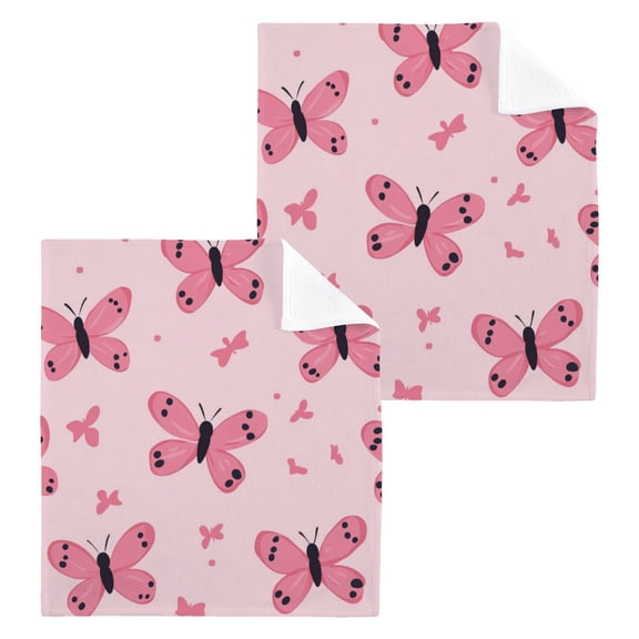BZSMCE Towel Cotton Face Towel Soft Hand Towels Fashion Fluttering Love Pattern