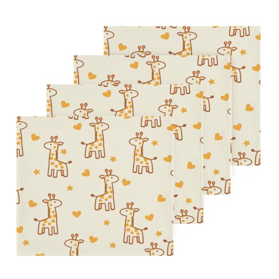 BZSMCE Towel Cotton Face Towel Soft Hand Towels Fashion Giraffe Heart Five-pointed Star Pattern