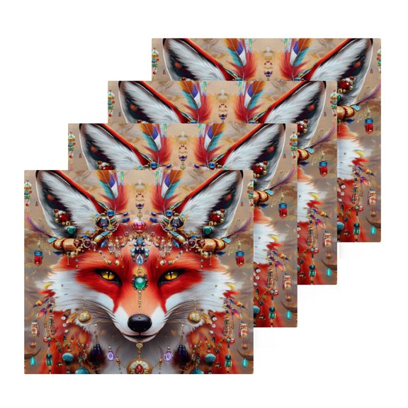 BZSMCE Towel Cotton Face Towel Soft Hand Towels Fashion Glamorous Fox Pattern