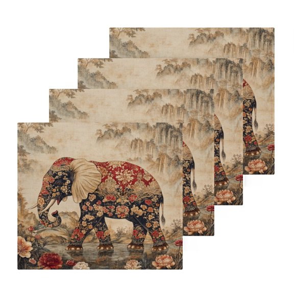 BZSMCE Towel Cotton Face Towel Soft Hand Towels Fashion He Ornate Elephant Pattern