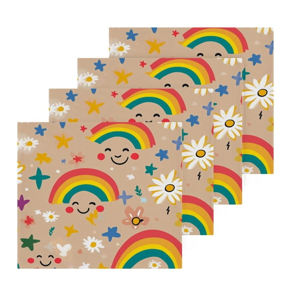BZSMCE Towel Cotton Face Towel Soft Hand Towels Fashion Laughing Rainbows Pattern