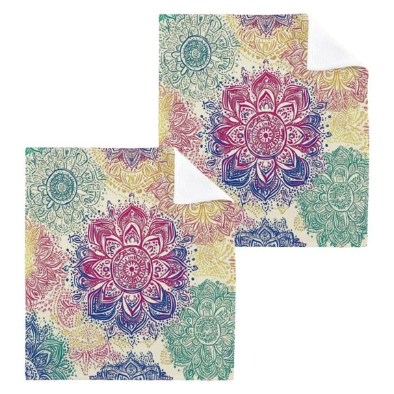 BZSMCE Towel Cotton Face Towel Soft Hand Towels Fashion Mandala Mosaic Pattern