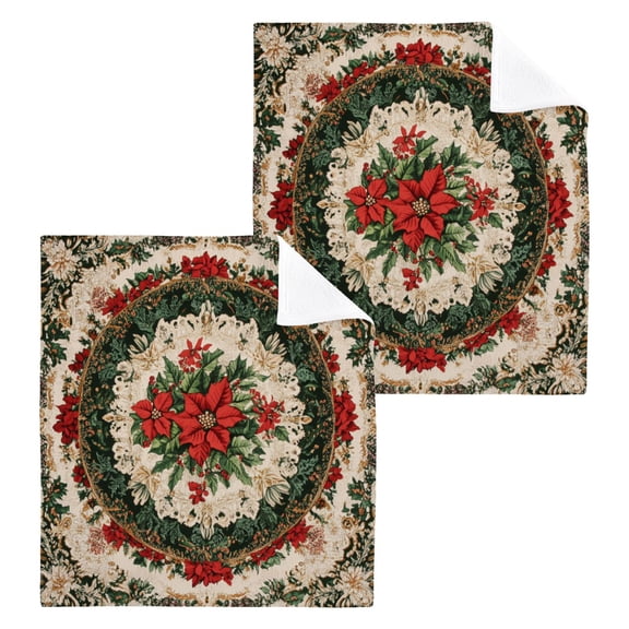 BZSMCE Towel Cotton Face Towel Soft Hand Towels Fashion Midjourney_ffyy3_a_beautiful_christmas_fabric_pattern_with_intricate_lace__c425b853-2cfe-436e-91db-8 Pattern