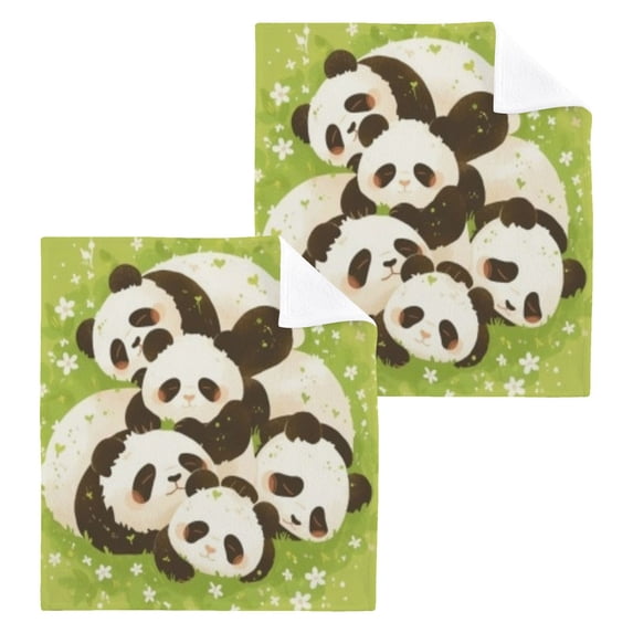 BZSMCE Towel Cotton Face Towel Soft Hand Towels Fashion Panda Stack Pattern