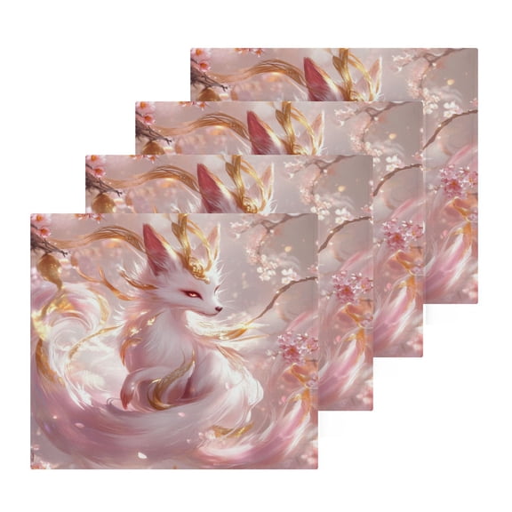 BZSMCE Towel Cotton Face Towel Soft Hand Towels Fashion Pink Flower-adorned Fox Pattern