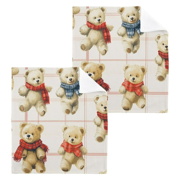 BZSMCE Towel Cotton Face Towel Soft Hand Towels Fashion Playful Bears in Harmonious Textures Pattern