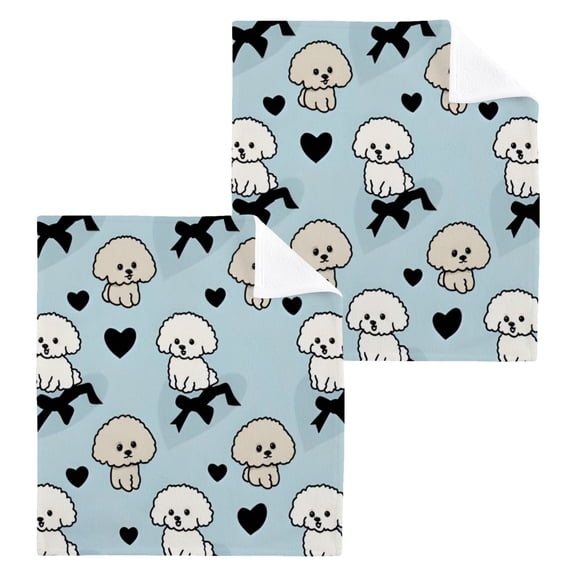 BZSMCE Towel Cotton Face Towel Soft Hand Towels Fashion Poodle Bow Pattern