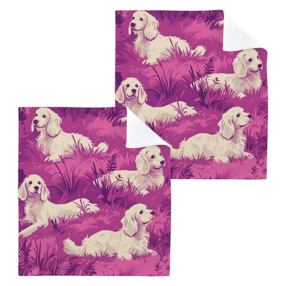 BZSMCE Towel Cotton Face Towel Soft Hand Towels Fashion Puppy Paradise Pattern