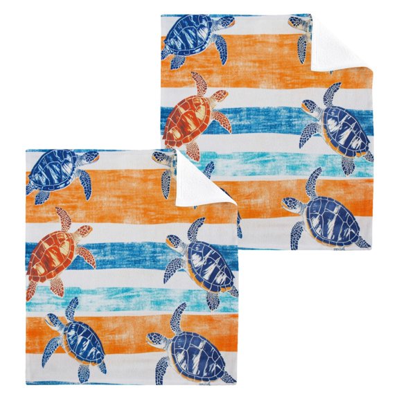 BZSMCE Towel Cotton Face Towel Soft Hand Towels Fashion Sea Turtles in Motion Pattern