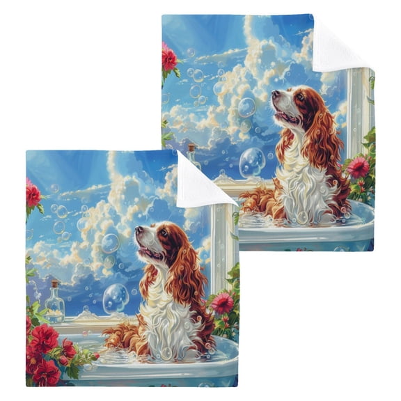 BZSMCE Towel Cotton Face Towel Soft Hand Towels Fashion Soaking in Sunshine Pattern
