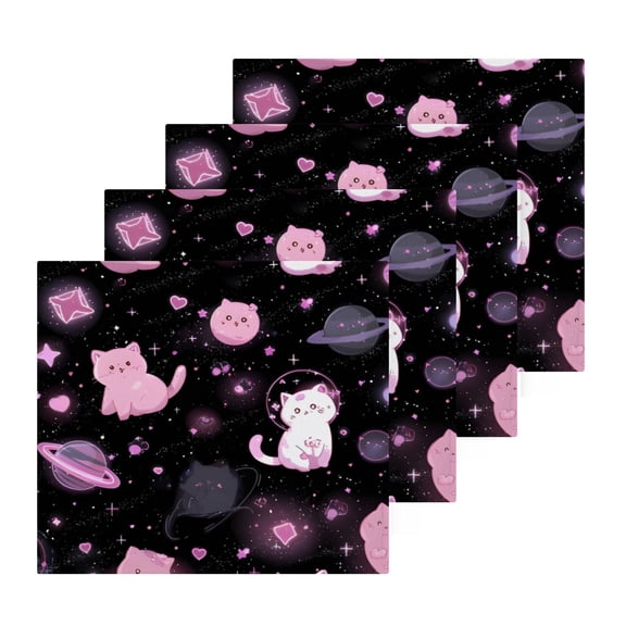 BZSMCE Towel Cotton Face Towel Soft Hand Towels Fashion Space Kitties Pattern