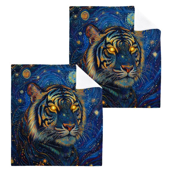 BZSMCE Towel Cotton Face Towel Soft Hand Towels Fashion Starlit Predator Pattern