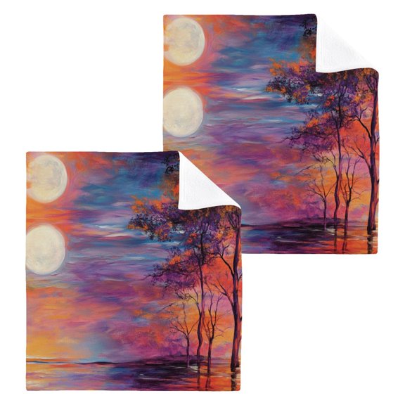BZSMCE Towel Cotton Face Towel Soft Hand Towels Fashion Sunlit Harmony Pattern