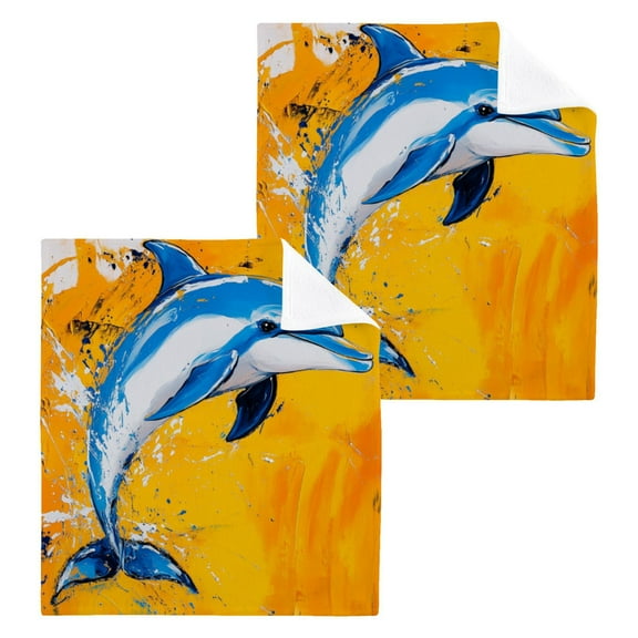 BZSMCE Towel Cotton Face Towel Soft Hand Towels Fashion Sunny Splash Pattern