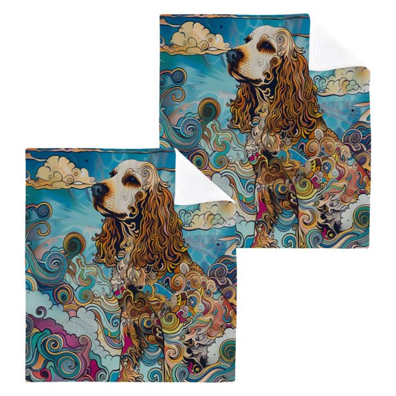BZSMCE Towel Cotton Face Towel Soft Hand Towels Fashion Swaying Tails in Swirls Pattern