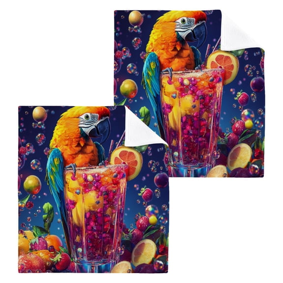 BZSMCE Towel Cotton Face Towel Soft Hand Towels Fashion Tropical Paradise Parrot Pattern