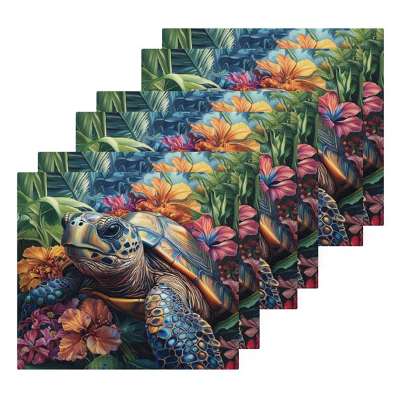 BZSMCE Towel Cotton Face Towel Soft Hand Towels Fashion Tropical Turtle Escape Pattern