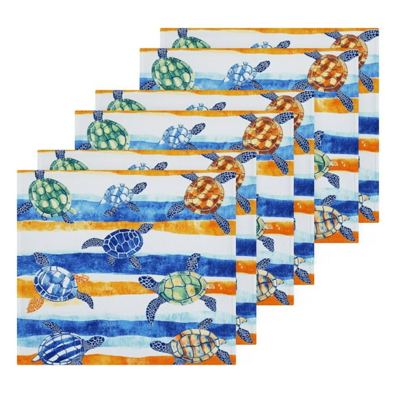 BZSMCE Towel Cotton Face Towel Soft Hand Towels Fashion Turtle Parade Pattern