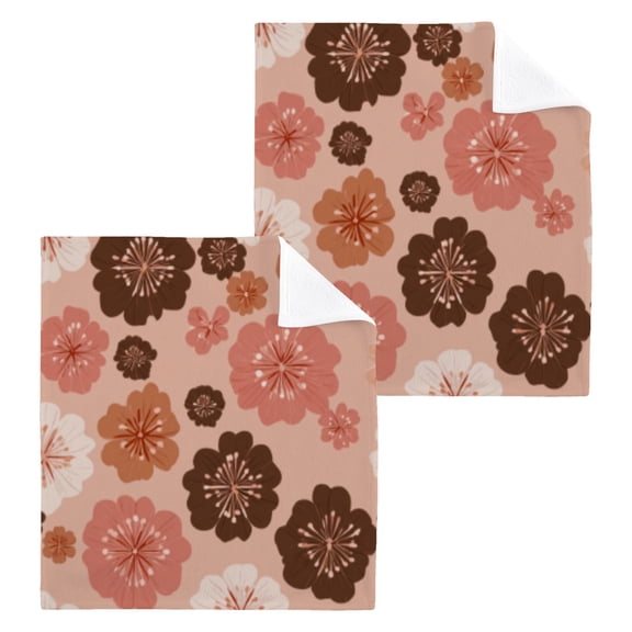 BZSMCE Towel Cotton Face Towel Soft Hand Towels Fashion Vintage Floral Earth Tones Pattern