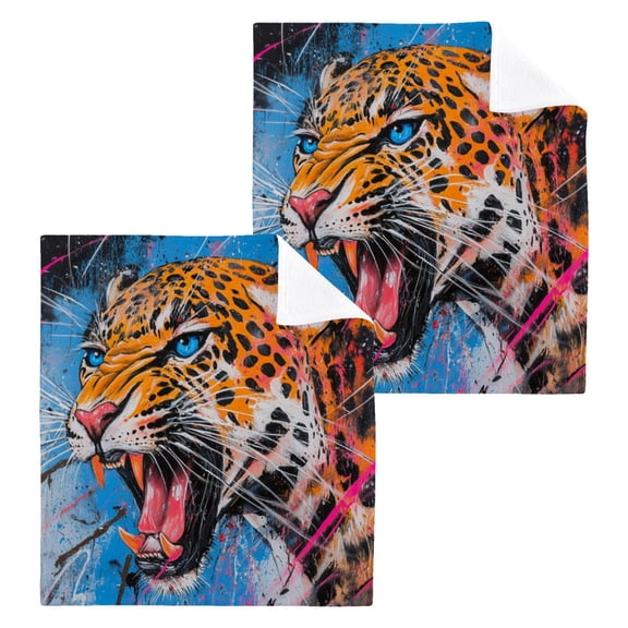 BZSMCE Towel Cotton Face Towel Soft Hand Towels Fashion Vivid Predator Pattern