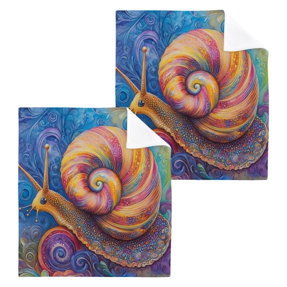 BZSMCE Towel Cotton Face Towel Soft Hand Towels Fashion Whimsical Snail Pattern