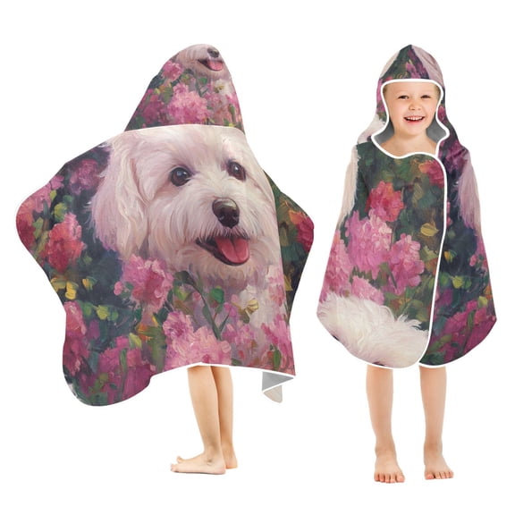 YAZAOO Towels Kids Hooded Beach Towel Floral Furry Friends Pool Bath Towel Soft
