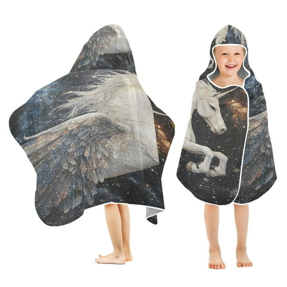 YAZAOO Towels Kids Hooded Beach Towel Unicorn Pegasus Pool Bath Towel Soft